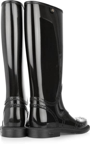 gucci black wellington boots